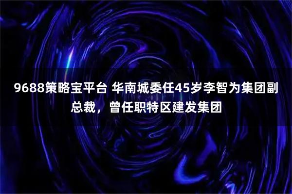 9688策略宝平台 华南城委任45岁李智为集团副总裁，曾任职特区建发集团