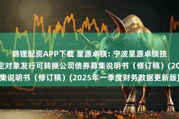 锦锂配资APP下载 星源卓镁: 宁波星源卓镁技术股份有限公司向不特定对象发行可转换公司债券募集说明书（修订稿）(2025年一季度财务数据更新版)